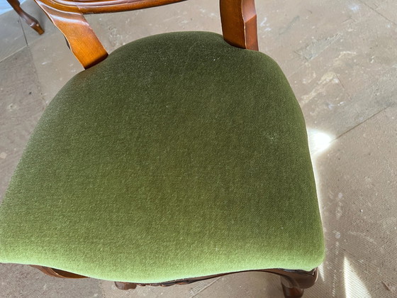 4 Chesterfield Baroque Dining Chairs – Velvet, Wood (photo 5 of 6)
