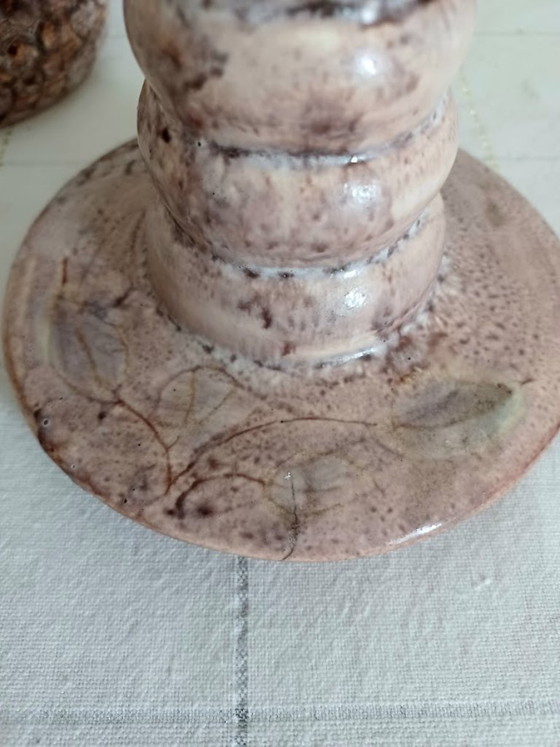 Vallauris Bonaudi Studiopottery. Mid-Century. Candlestick And Vase. – Bonaudi Vallauris, Ceramic (photo 3 of 7)