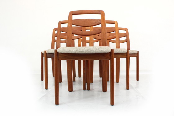 Image 1 of as new, Holstebro Danish Dining Chairs / Vintage Dining Chair in Teak and new Virgin Wool Cover