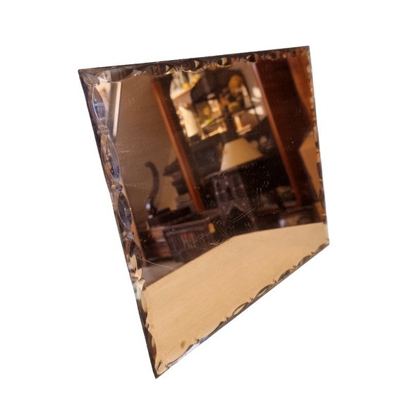 Image 1 of Vintage French glass plate, Venetian style, 1950s