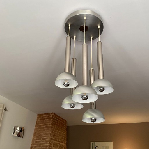 Space Age Waterfall Pendant Light. 1970. – hanglampen, Metal (photo 2 of 6)