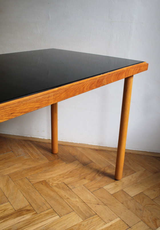 Image 1 of 1960s Long Coffee Table with Black Opaxite Glass