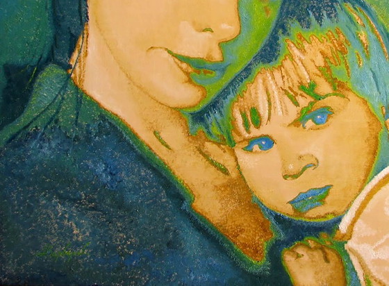 Original Oil Painting Contemporary Art Symbolism Figurative Family Loved Ones – Paintings & Drawings, Canvas (photo 6 of 7)