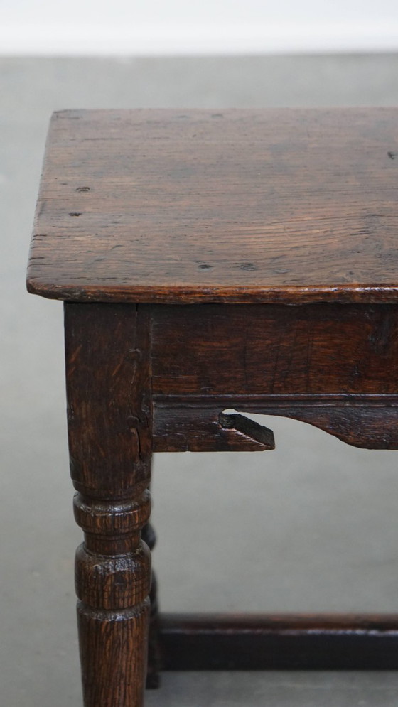 Image 1 of Antique English oak joint stool/ stool/ side table from the 17th century