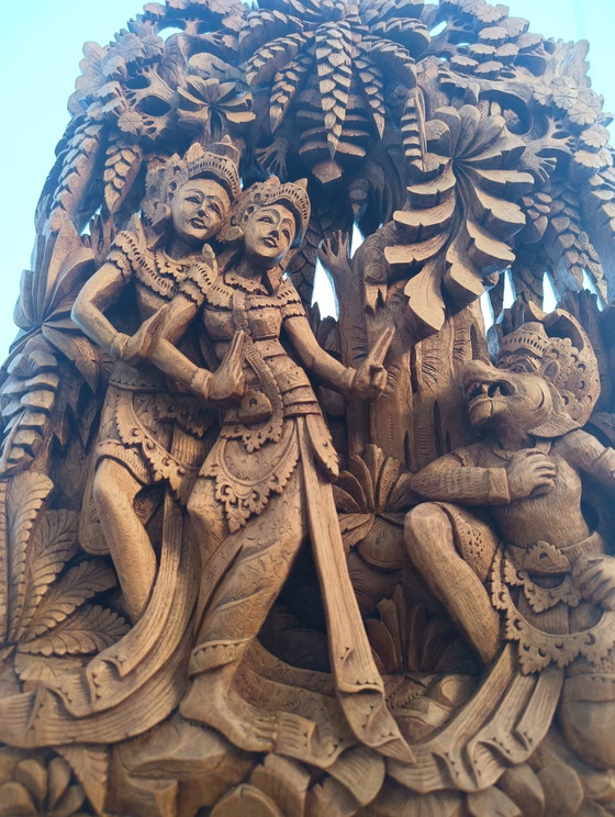 Balinesisches Holzrelief, 1960er Jahre – Bildhauerei, Wood (photo 5 of 5)