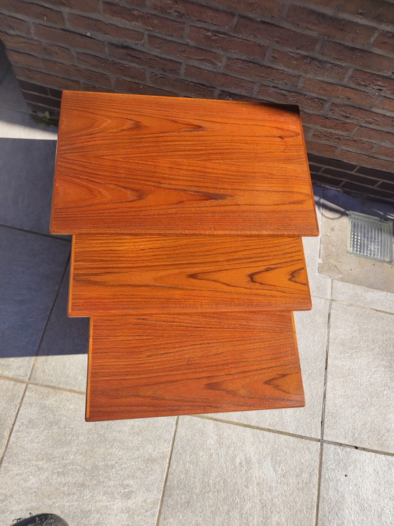 Image 1 of Tables gigognes vintage en teck Kai Kristiansen, modèle VM143, des années 1960