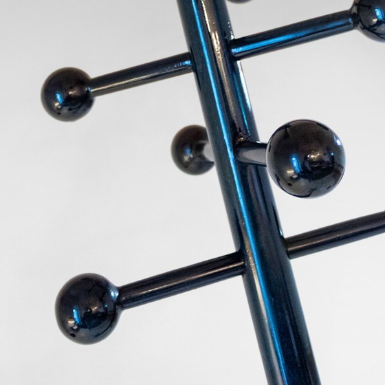 Image 1 of 1x Italienische Moderne Garderobe aus dunkelgrün glasiertem Holz aus den 1970er Jahren