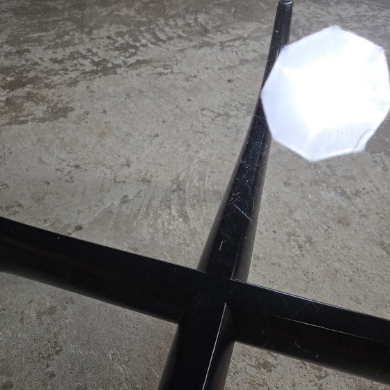 Image 1 of Vintage jaren 50-60 space age design salontafel glas en hout