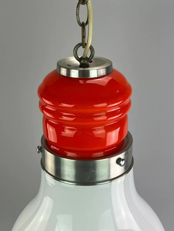 Image 1 of Lampada da soffitto anni '60-'70 lampada a sospensione in vetro di Murano "Bulb" Italia Space Age