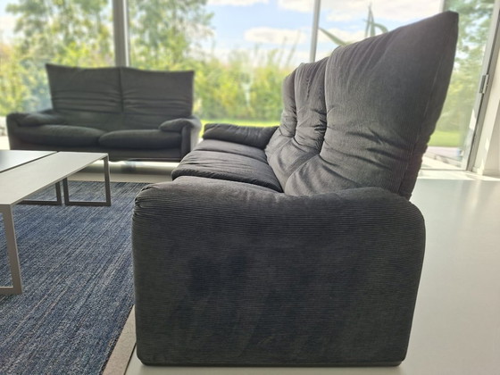 Originele Cassina Maralunga Set (2-zits + 3-zits) – Vico Magistretti – Vintage 1995 – Zithoek, Textile (photo 6 of 14)