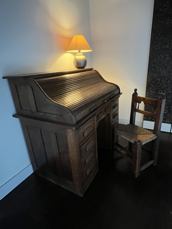 Scrivania originale in legno con serranda avvolgibile degli anni '20. – Scrivanie, Wood (photo 5 of 8)