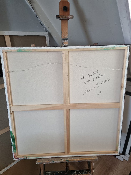 Image 1 of Frances Eckhardt - colorida obra de arte abstracta hecha a mano 100x100