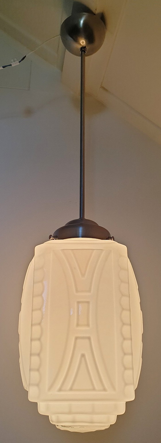 Image 1 of Art Deco hanglamp opaline glas 