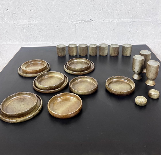 Image 1 of Pyrité steengoed servies, La Borne, 1970