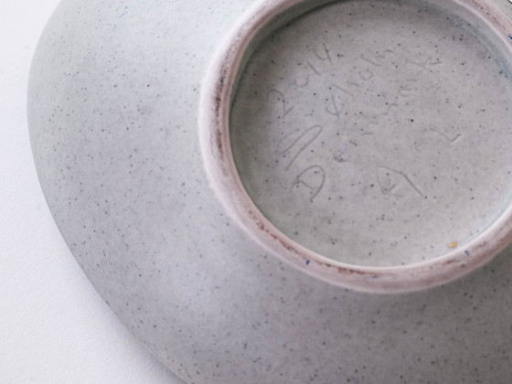 Image 1 of Set aus Keramikvase und Platte, dänisches Design, 1970er Jahre, Designer: N. Backhausen & P. ​​Brandborg, Hersteller: Søholm