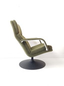 Vintage Artifort draaifauteuil groene ploegstof nieuw 