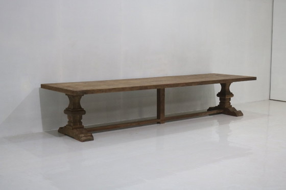 Tavolo da Pranzo Monastero Monumentale in Legno Massello Antico – Spirito (400 X 100 Cm) – Follos Design (photo 3 of 8)