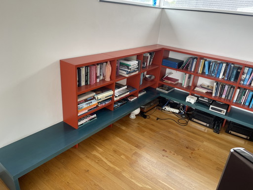 Mobile a parete angolare di design lungo stile Castelijn – wandkast, Metal, Wood (photo 2 of 11)