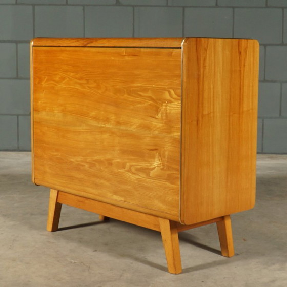 Mobiletto vintage con ante a ribalta – Bohumil Landsman – Jitona – anni '60 – Armadi contenitori, Brass, Wood (photo 8 of 16)