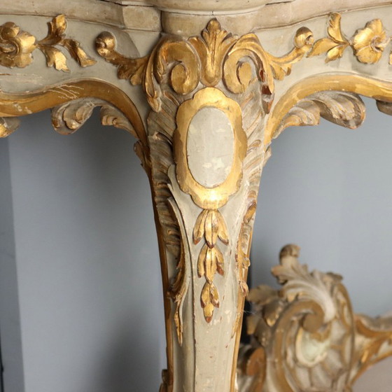 Image 1 of Console table in carved, gilded and lacquered wood
