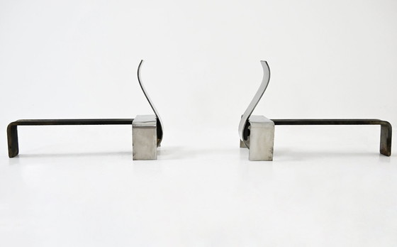 Image 1 of Coppia di alari da camino, anni '70