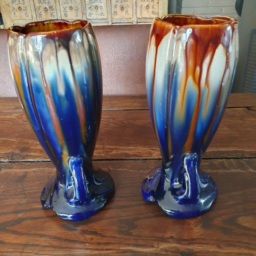 Two Vases Art Deco From Thulin +/-1920