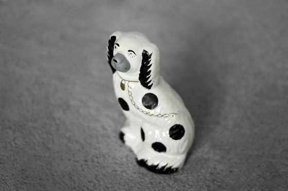 Image 1 of Vintage Staffordshire Ceramic Spaniel Mantle Dog Fireplace Figurine, England, 1950s