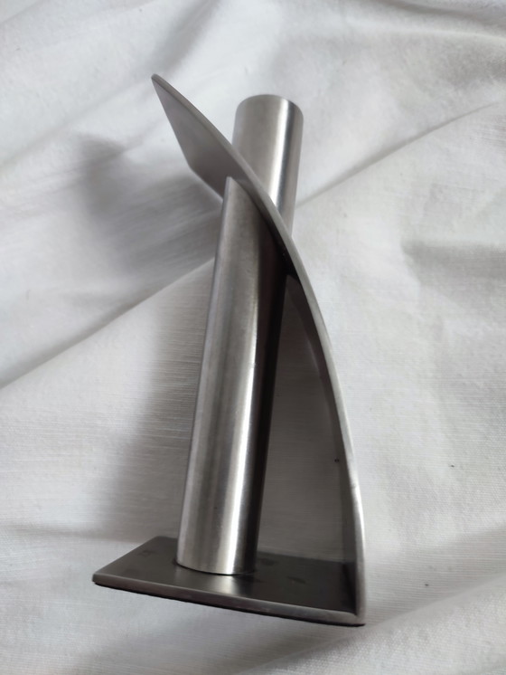 Image 1 of Porte-bougies en acier inoxydable Zack Porte-bougies au design épuré