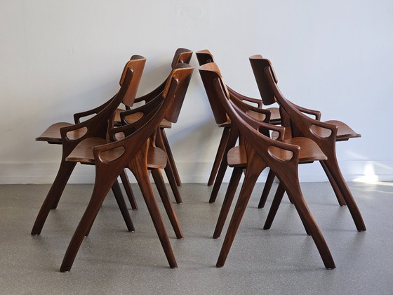 Six chaises vintage – Design danois │ Hovmand Olsen – Chaises de salle à manger, Wood (photo 9 of 9)