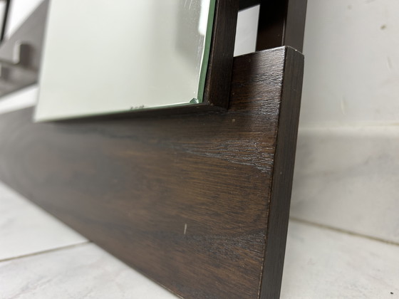 Image 1 of Vintage wall coat rack with mirror and hat rack