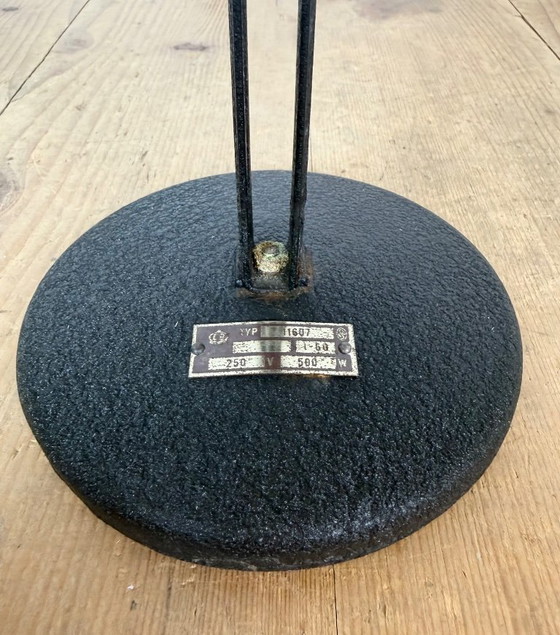 Vintage Industrial Black Enamel Table Lamp from EB, 1950s – Iron (photo 14 of 17)