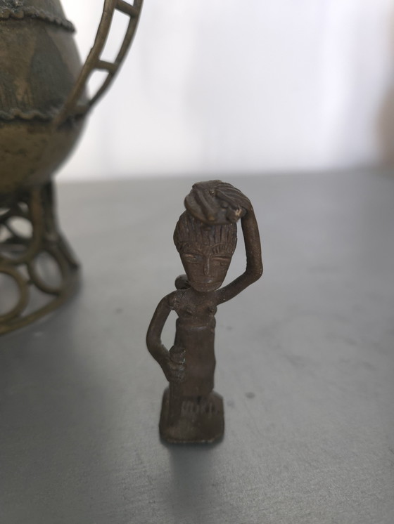 Image 1 of African bronze decorated ash cup