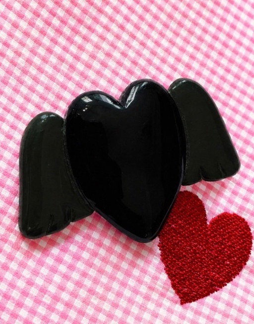 Broche coeur ailé vintage Marc Labat