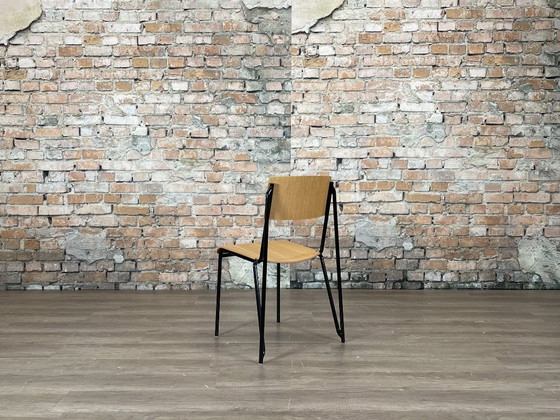 HAY Petit Standard Set van 6 - Hout/Zwart | Daniel Rybakken, Eetkamerstoelen, Metaal, Beige (foto 6 van 15)
