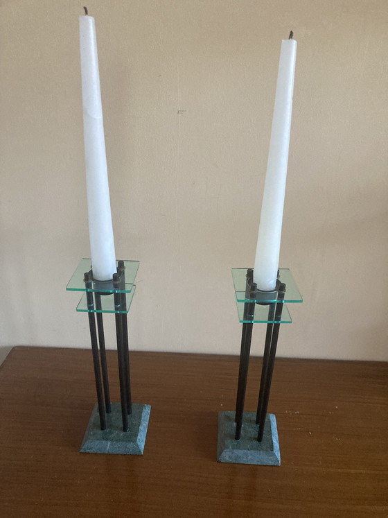 Image 1 of Set of Memphis Milano candlesticks