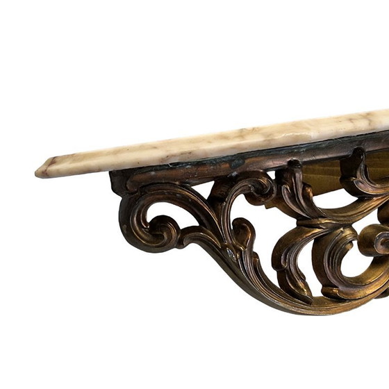 Image 1 of Consolle da parete francese vintage con piano in marmo