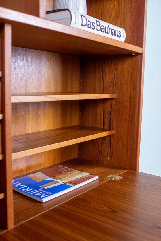 Image 1 of Vintage secretair bureau, dressoir, bijzettafel, teak, Hundevad bureau