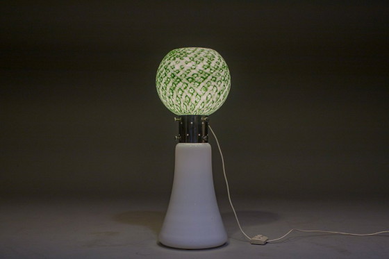 Image 1 of Murano Floor Lamp in Green Glitter Glass attributed to Mazzega, 1960s