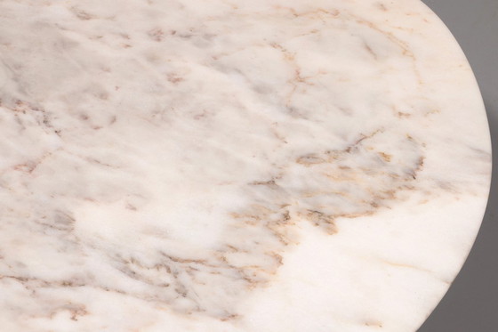 Image 1 of Elegante bijzettafel van marmer en messing – Chique kleine salontafel of bijzettafel