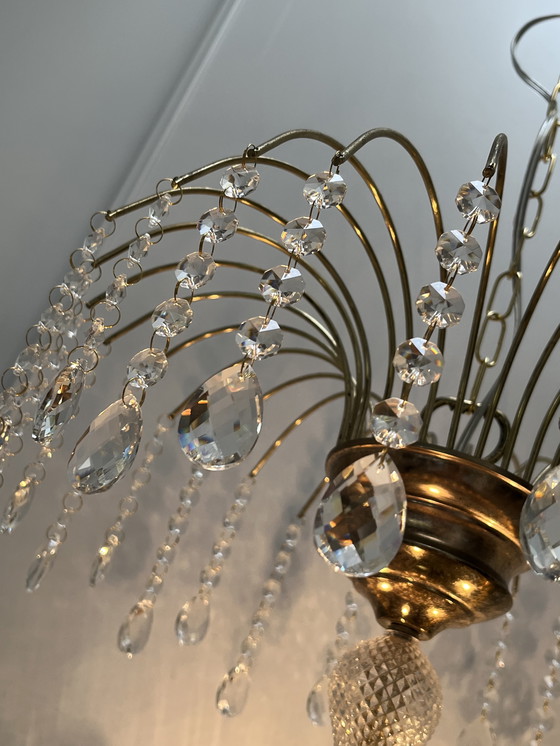 Image 1 of Lustre vintage en cristal de style Art Nouveau