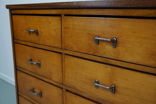 Dutch industrial beech medicine cabinet, mid-20th century