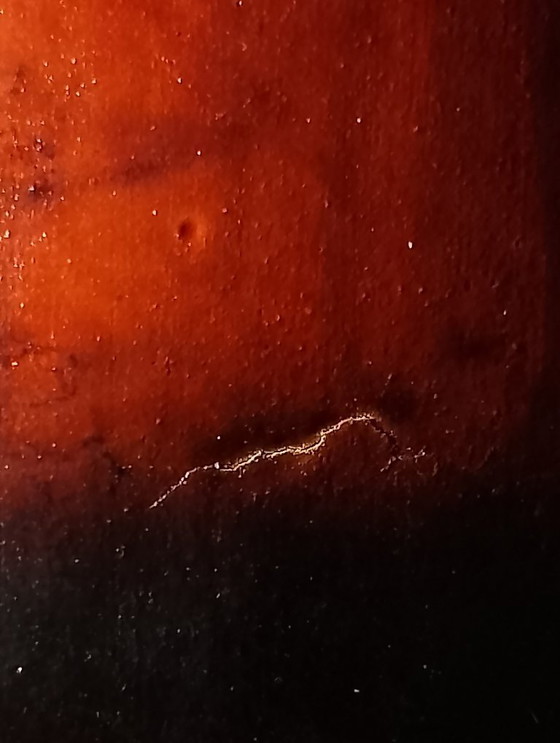 Image 1 of 30cm cylindrical vase attributed to the Montjoye Legras crystal factory, enameled jewel and gold, flat ground neck