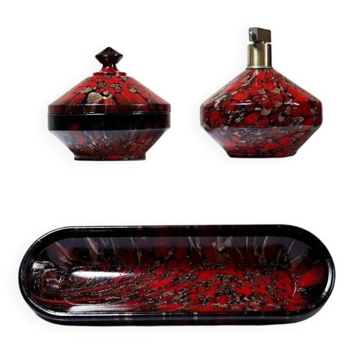 Vintage Ensemble aus den 50er-60er Jahren Vincenzo Nason Murano Aventuringlas-Kollektion.