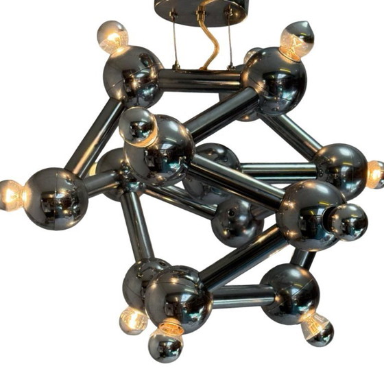 Image 1 of Paul de Haan for Jolina Lighting - Chromed pendant - Model name: Kolja’s Favorite - Dutch design - Sputnik or atom shaped design