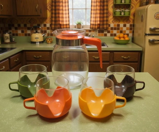 Bellissimo servizio da caffè/tè vintage olandese/tedesco – stile retrò anni '70!