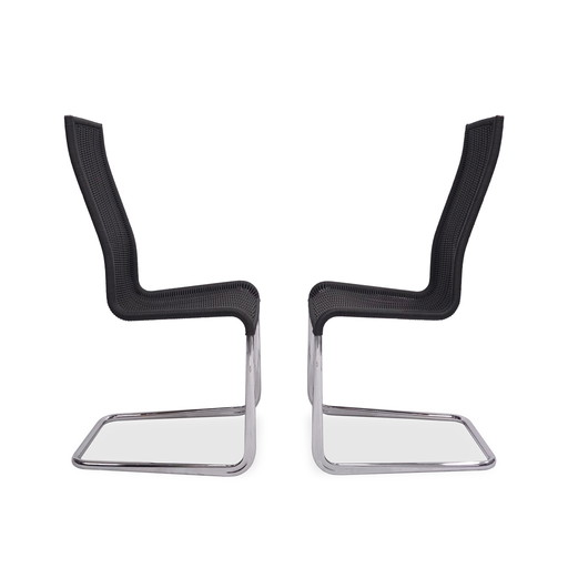 2x Tecta B 25 cantilever | high backrest black chairs