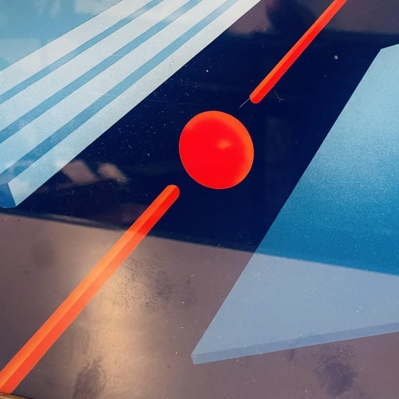 Patrice Placeman, Peinture aérographe Sphynx & Red Ball, Huile sous verre acrylique, 1996 (photo 9 of 12)