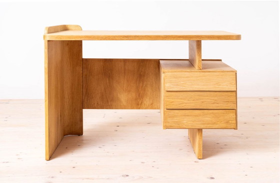 Image 1 of Postmodern Desk, Writing Table by Bohumil Landsman, Oak Veneer, 1970s