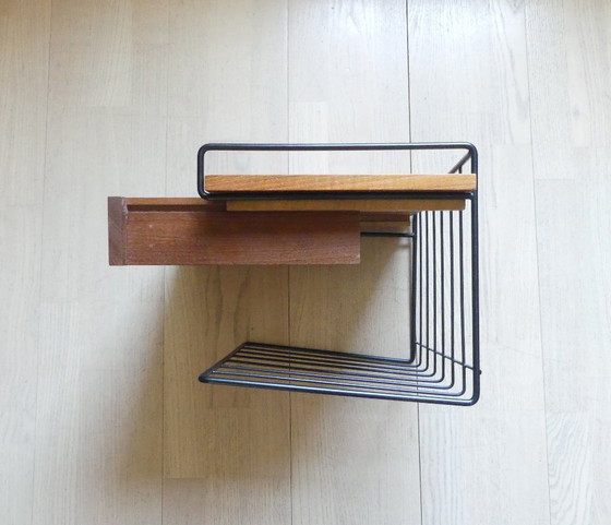 Image 1 of Console murale avec tiroir, étagère pour téléphone, meuble d'entrée, bois, Ilse Möbel UK2aeb