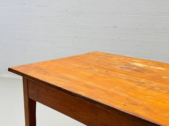 Image 1 of Farmhouse wooden table made of solid softwood, 1960s